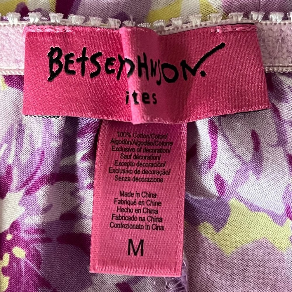 Betsey Johnson Intimates Babydoll Top Cami Slip Nightie Medium Flower Floral Lac - Picture 2 of 11